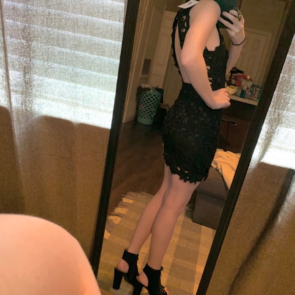 Sexy black crocheted/lace dress - Picture 7 of 8